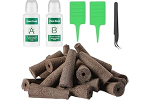 FEYUT Seed Pods Kit for AeroGarden, 30pcs Grow Sponges with A&B Nutrient, 1 Tweezers, 10 Tags, Seed Starter Pods Replacement Root Growth Sponges Compatible with Hydroponics Growing System