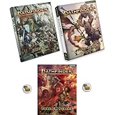 Pathfinder Remastered Second Edition NPC Core, Player Core 2 and Core GM Screen and Two Treasure Chest Buttons