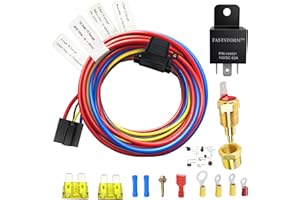 FASTSTORM Electric Fan Relay Kit 12V 60 AMP Electric Radiator Cooling Waterproof Fan Relay Kit with Thermostat Control Switch 185 On 175 Off Upgrade