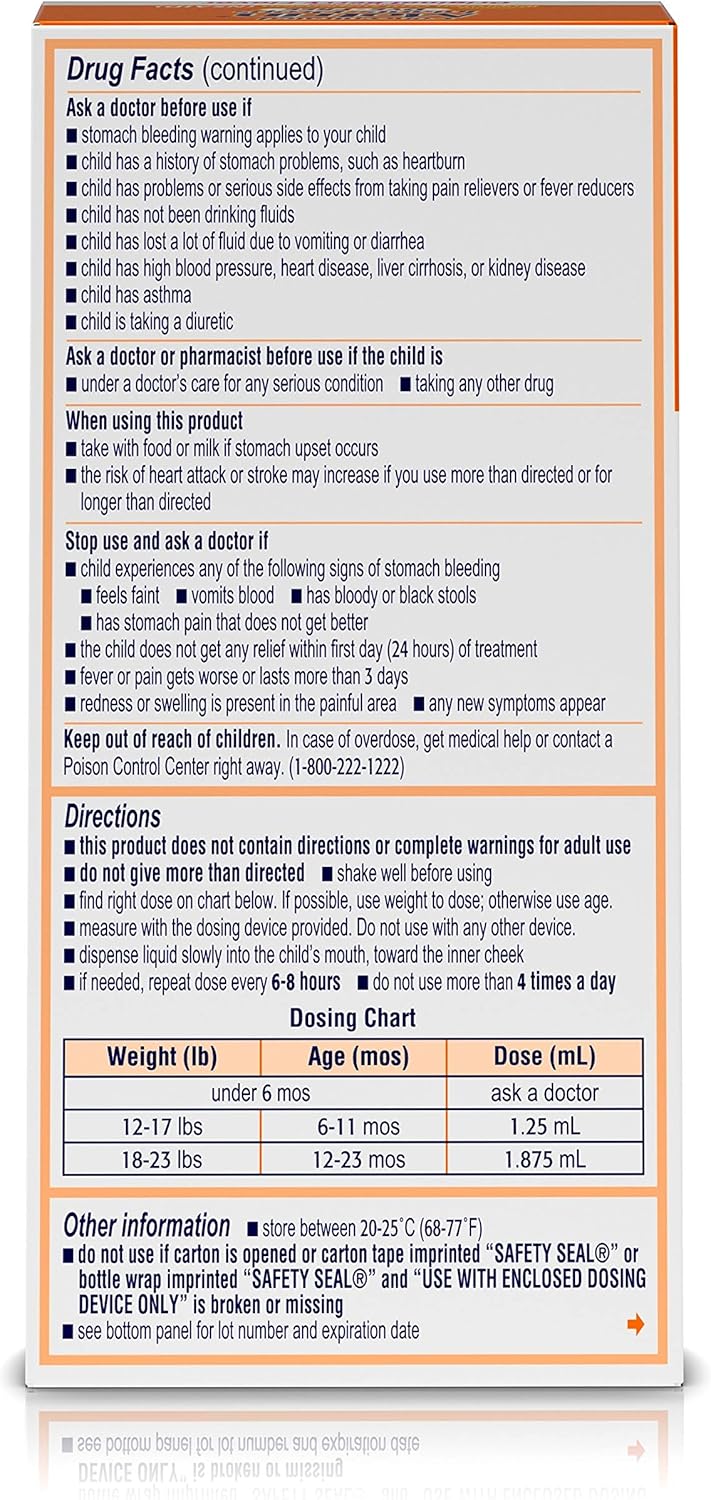 Infants' Motrin Concentrated Liquid Medicine Drops with Ibuprofen, Berry, 1 fl. oz: Health & Personal Care