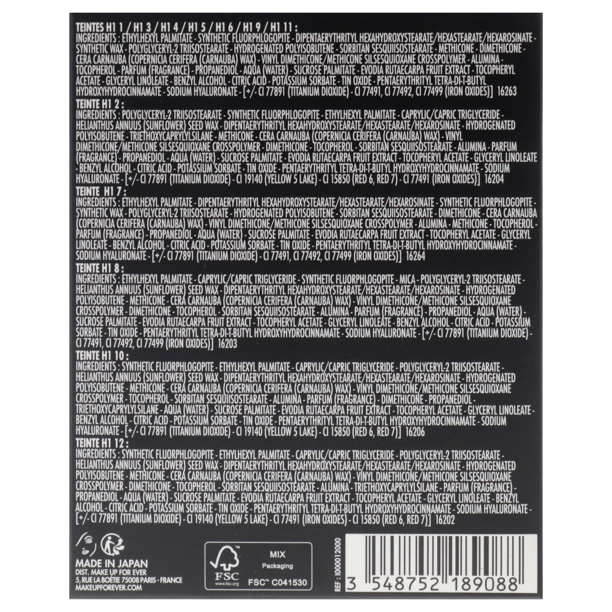 Make Up For Ever HD Skin All In One Palette - Harmony 1 by Make Up For Ever for Women - 0.9 oz Palette