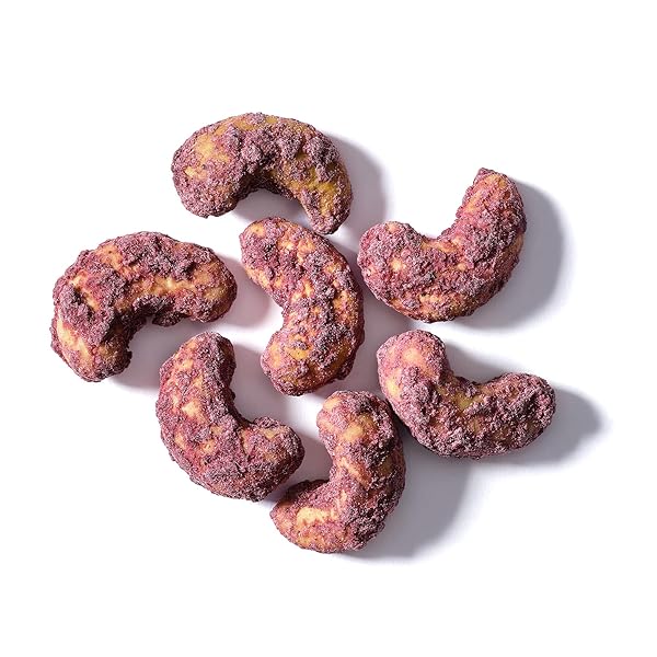 ELAN ORGANIC ACAI BLUEBERRY CASHEWS, 5.3 OZ, NON-GMO, VEGAN, GLUTEN-FREE, KOSHER, GLAZED NUTS (ROASTED CASHEWS, ACAI BERRY POWDER, BLUEBERRY JUICE POWDER), SUPERFOOD INFUSED NUTS