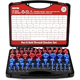 66 Pcs Thread Checker Nut and Bolt Thread Checker Set with 35 Inch and 31 Metric Box Set Thread Gauge for Tight Spaces SAE and Metric Sizes Ideal for Bolt and Nut Size Checking