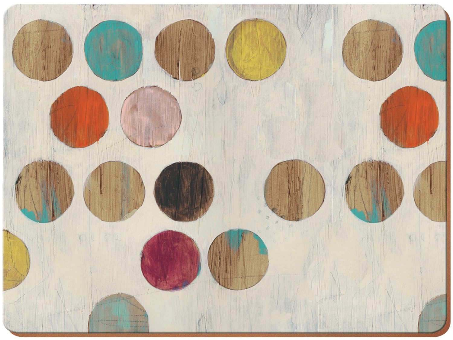 Creative Tops "Retro Spot" Premium 6-Piece Set of Cork-Backed Placemats