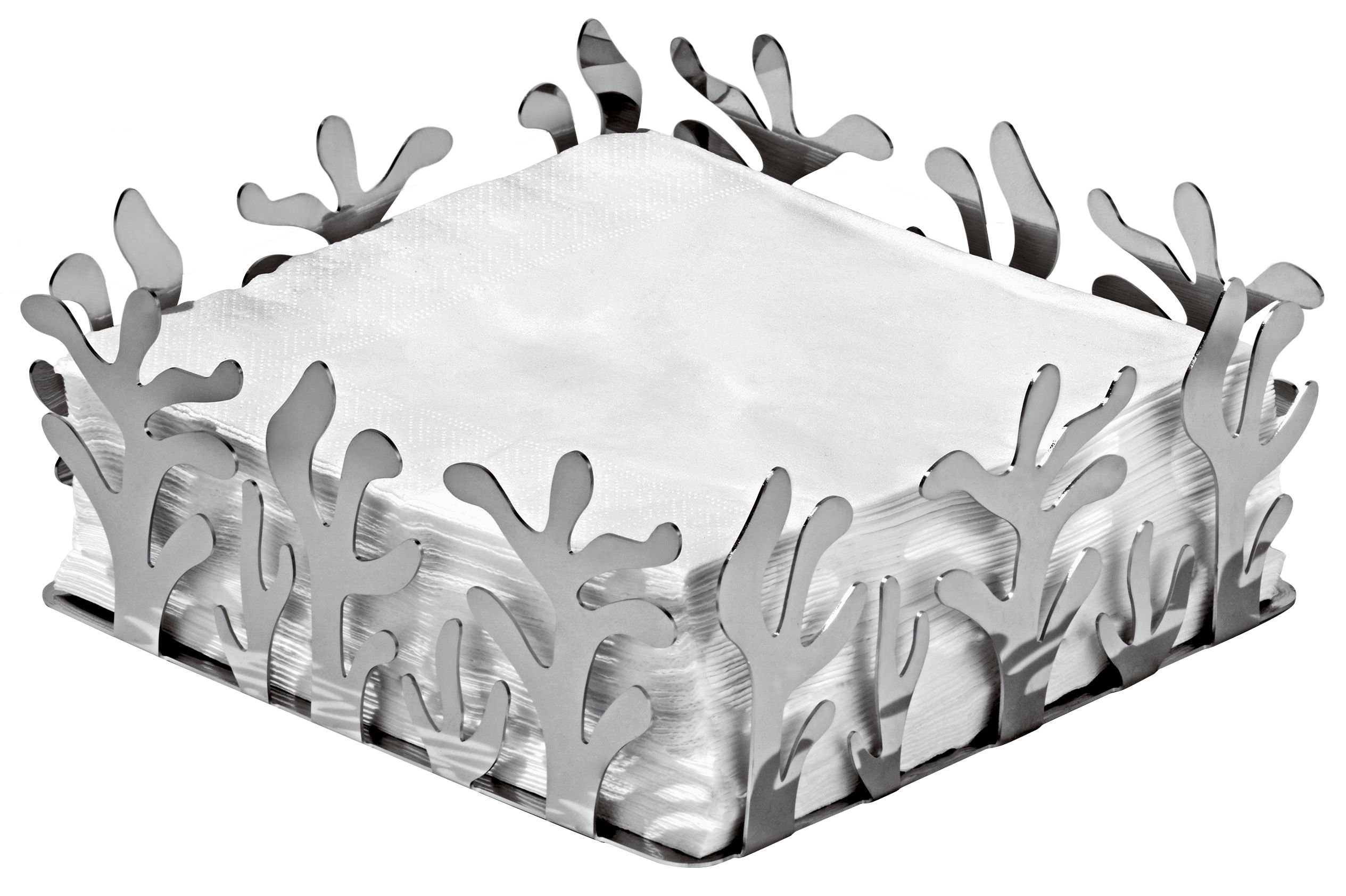 Alessi | Mediterraneo ESI18 - Design Napkin Holder in 18/10 Stainless Steel, Mirror Polished