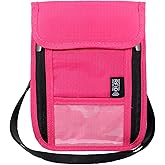 Elegaperma Travel Neck Wallet, Rose Red RFID Blocking Neck Pouch, Lightweight Necks Wallet For Traveling Women & Men, Security Waterproof Passport Holder For Travel, anti-Theft Document Holder