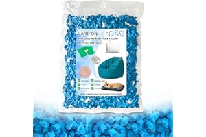 Garifon 5lbs Bean Bag Filler, Pillow Bean Bag Stuffing Filling, Shredded Memory Foam Filling, Punching Bag Filler, Foam Refill for Pouf/Ottoman Stuffing/Couch/Boxing Bag, Added Gel Particles