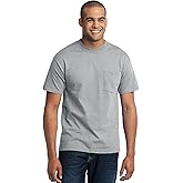 Port & Company Men's 50/50 Cotton/Poly T Shirt with Pocket