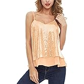 Christmas Women Sequin Tank Tops Sparkly Sequin Camisole Tops Glitter Sequined Vest Christmas Party