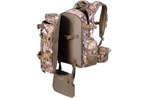 BLISSWILL Large Hunting Backpack with padded weapon compartment for Bow Rifle with Waterproof Rain Cover Hunting Gear Accessories 40L(Supercamo Timber)