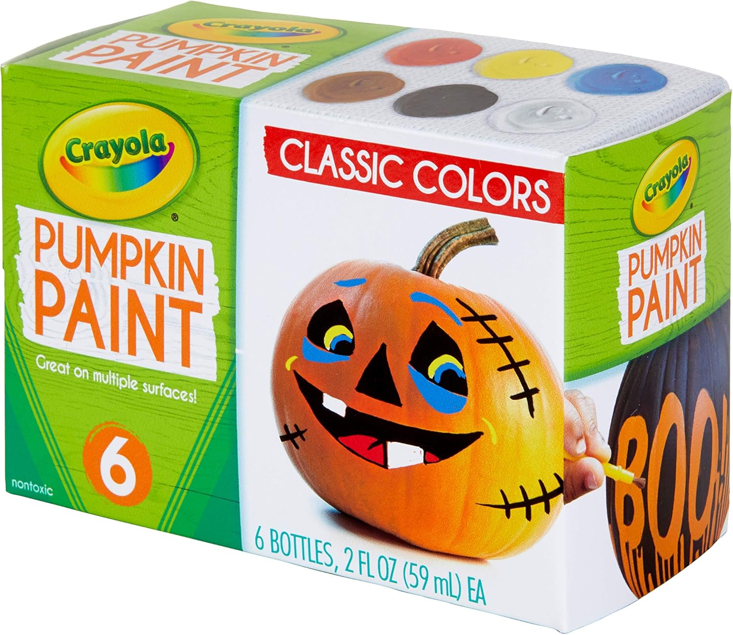 Crayola Pumpkin Paint Kit, Acrylic Paints in Classic Colors, Halloween Decorations, 6Count: Toys & Games