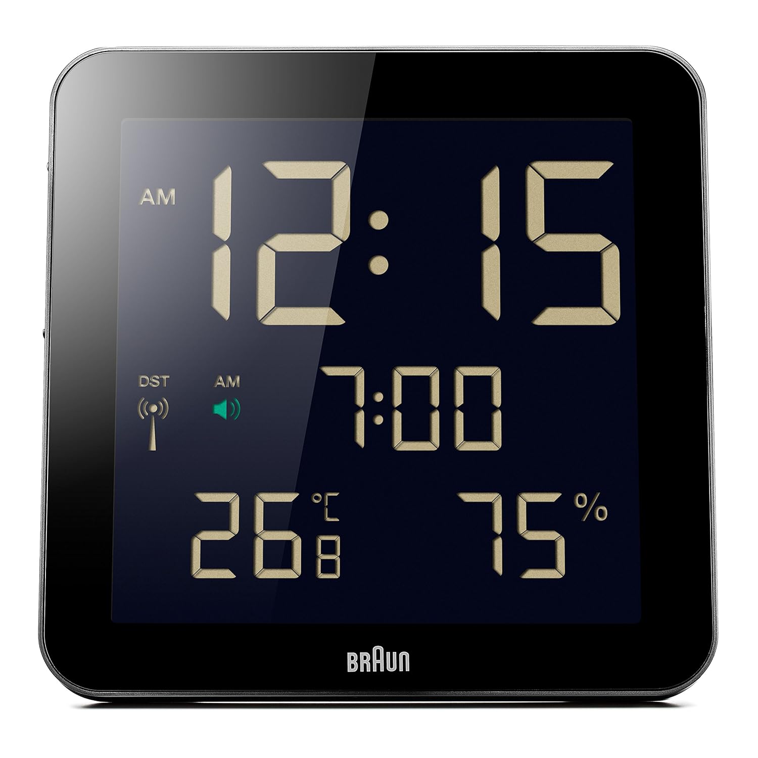 Braun Digital MultiRegion Radio Controlled Wall Clock with Indoor