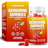 NutriNeat Berberine Gummies (60 Count), 2000mg High Potency Berberine Supplement, Plus Ceylon Cinnamon Chromium, Turmeric, Milk Thistle, ACV for Women & Men, Energy Boost & Metabolism Balanced
