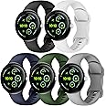 Farluya 5 Pack Watch Bands Compatible with Google Pixel Watch 3 45mm,Soft Silicone Durable Sport Waterproof Replacement Straps for Pixel 3 45mm Smartwatch Accessories Women Men(NOT for Pixel 2)