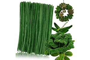 ADMIFLY 100 Pieces Green Pipe Cleaners for Crafts, Chenille Stems for DIY Art Projects, STEM Activities, Classroom Supplies, Safe & Bendable Fuzzy Sticks for Kids, Teachers, Parents (12 Inch)