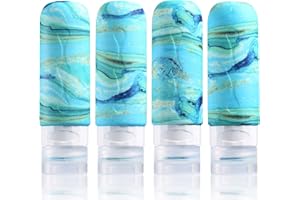 Gemice Travel Bottles for Toiletries Tsa Approved Travel Size 3oz Containers BPA Free Leak Proof Travel Tubs Refillable Liquid Travel Accessories for Cometic Shampoo and Lotion Soap (4 Pack)