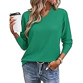 Women's Spring Sweaters 2026 Casual Long Sleeve Pullover V Neck Lightweight Sweatshirts Cute Blouse Tops
