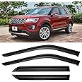 Cxdar Window Rain Guards Visors for 2011 2012 2013 2014 2015 2016 2017 2018 2019 Ford Explorer, Window Vent Wind Shades Deflectors Shield for 11-19 Explorer