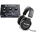 M-Audio M-Track Solo USB Audio Interface with XLR Input Plus M-Audio Over Ear Studio Headphones with Closed Back Design for Monitoring