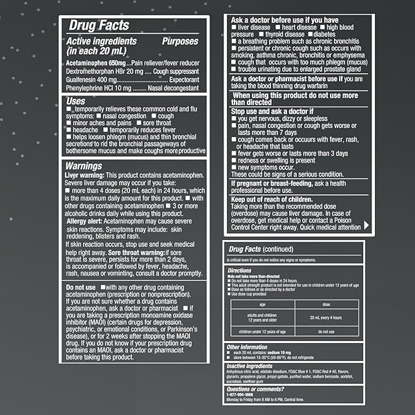 TUKOL MAX ACTION – COUGH & COLD MEDICINE, COLD & FLU MEDICINE FOR ADULTS, RELIEVES SORE THROAT, FEVER, NASAL & CHEST CONGESTION, AGES 12 AND UP, MAX STRENGTH FORMULA, 6 FL OZ