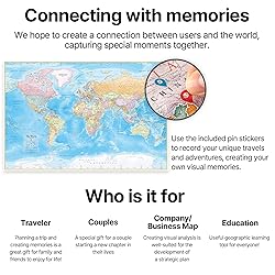 NOWMAP AquaShield Double-Sided World and USA Map