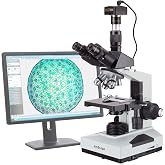 AmScope T490B-5M 2000X Lab Clinic Veterinary Trinocular Compound | 40X-2000X Magnification Range 5MP CMOS Sensor USB 2.0 Connectivity Veterinary Grade Microscope