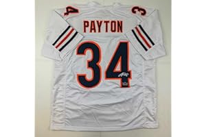 HOFSM.COM HALL OF FAME SPORTS MEMORABILIA Facsimile Autographed Walter Payton Chicago White Reprint Laser Auto Football Jersey Size Men's XL