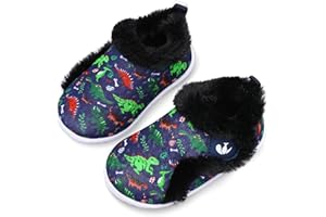 JIASUQI Kids Girls Boys Winter Warm Cozy Plush House Slippers Shoes Toddlers Fur Walking Shoes