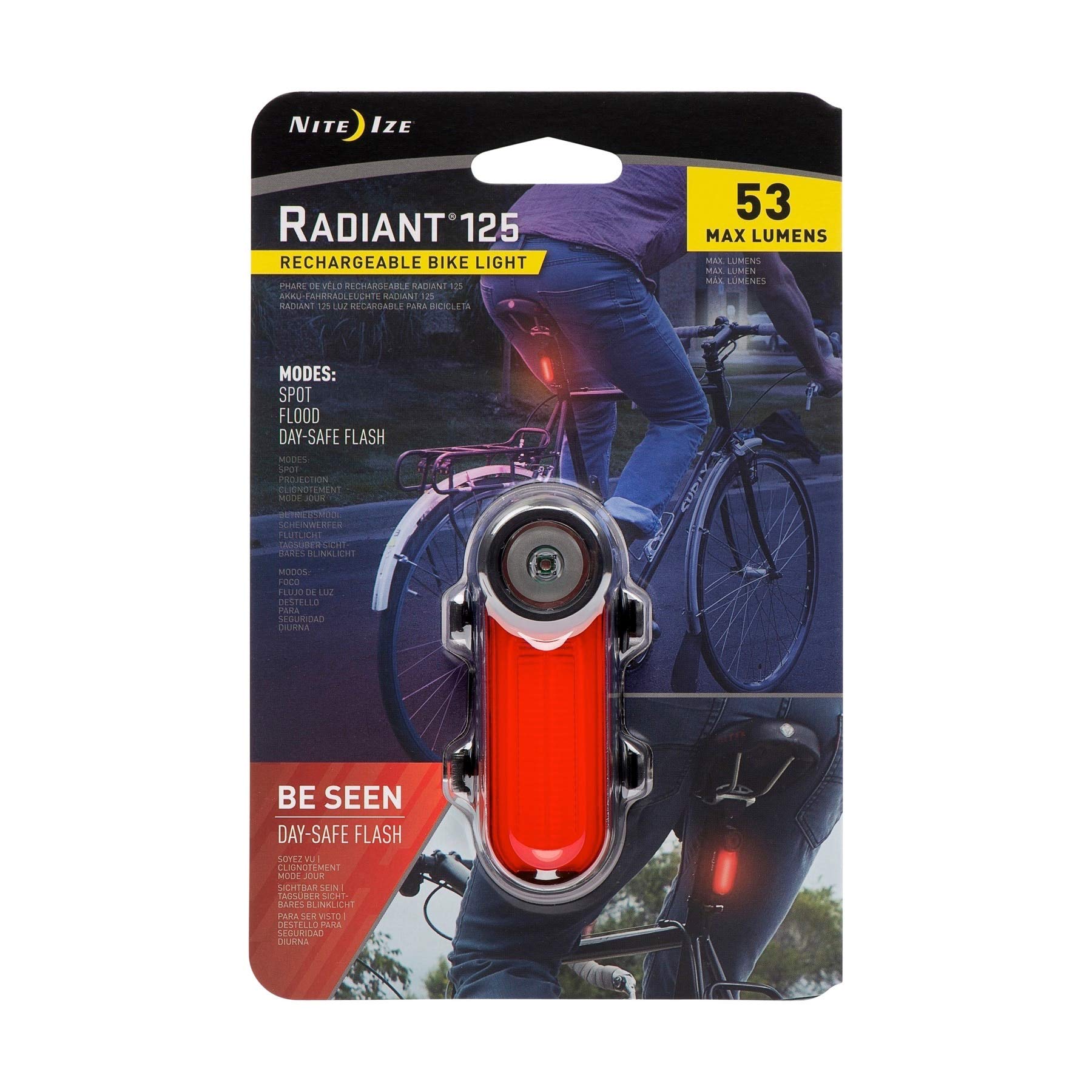 Radiant 125 Rechargeable Bike Light - Red light