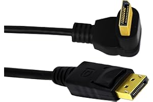ZDYCGTIME (30 CM/12inch) DP to DP Cable, CGTime Gold Plated 90 Degree Up Displayport Male to Displayport Male Audio and Video Extender Adapter Cable (Up M/M)