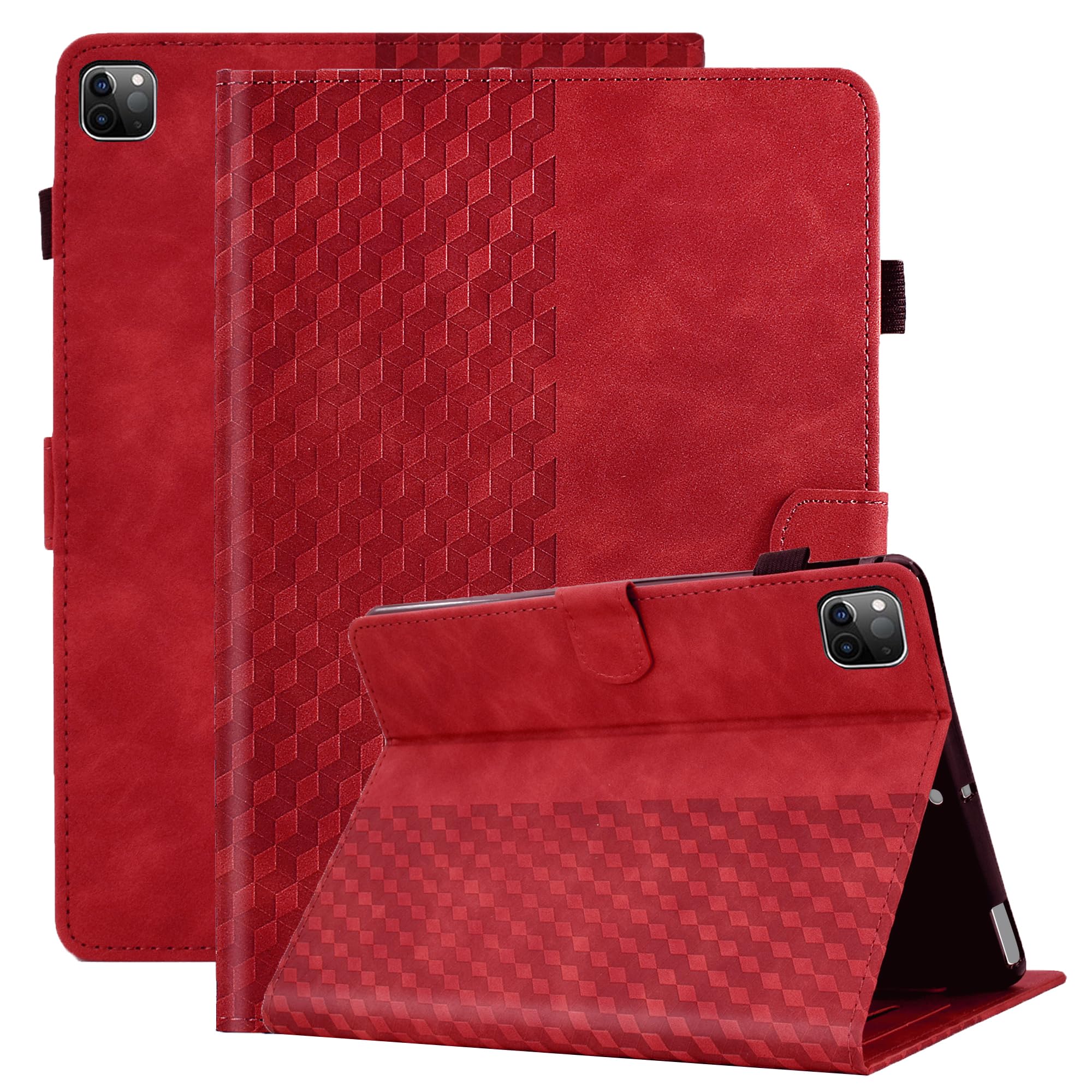 Vkooer Case for iPad Air 11 inch (2024) M2/ iPad Air 5th/4th - 2022/2020 10.9 inch, iPad Pro 11 inch 4th / 3rd / 2nd / 1st Generation Leather Folio Cover with Card Pocket Multi Angle Viewing, Red — image 1