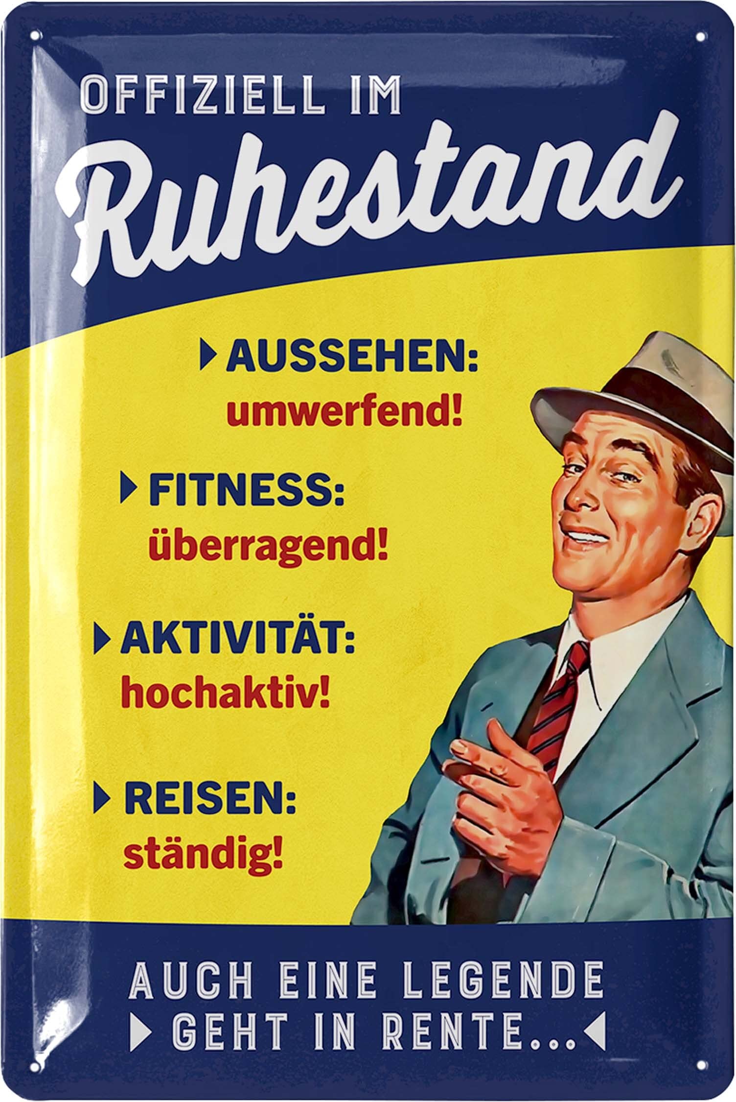 LANOLU Retro Tin Sign Retirement Gift for Retirement Entry Men, Pensioner Gift Decoration for Retirement and Retirement Start, Funny Gift Idea for Retirement Vintage Metal Sign 20 x 30 cm