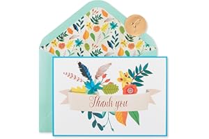 Papyrus Thank You Cards with Envelopes, Floral Banner (12-Count)