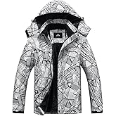 MOERDENG Women's Ski Jacket Warm Winter Coat Hooded Snowboarding Jackets Waterproof Mountain Windbreaker for Hiking Traval