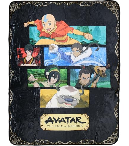 Franco Kids Bedding Soft Plush Micro Raschel Throw, 46 In X 60 In Avatar The Last Airbender