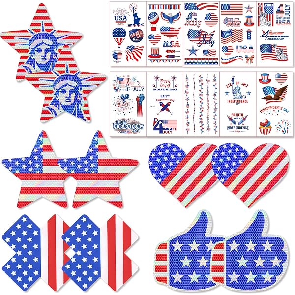 PASTEASE Patriotic Pasties - Fireworks Nipple Covers - All American Picnic BBQ Parade Outfit Accessory | Medical Grade, Waterproof, Latex Free & Made In USA Multi, Multi, One Size