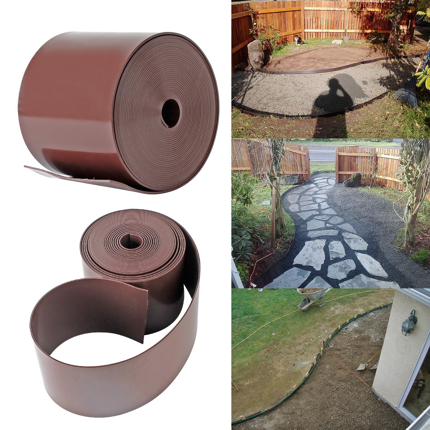 YITOO Lawn Edging Roll Plain Plastic/Flower Bed Edging Mowing Edges PE