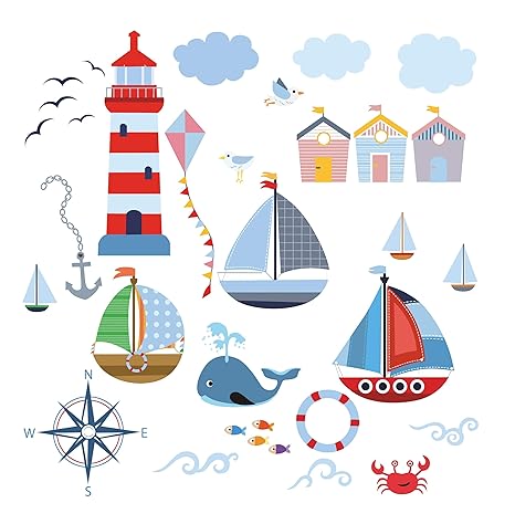 Adesivi Sul Muro Adesivi Murali Decorazione Mare Oceano Navi