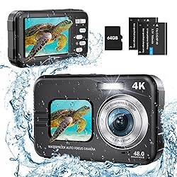 Underwater Camera, UHD 4K 48MP Autofocus Waterproof