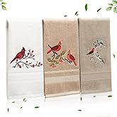 3 Pcs Cardinal Hand Towels Birds On Branch Hand Towels Winter Birds Kitchen Towels for Bird Lovers Women Bathroom Kitchen Nursery, Drying Cleaning Holiday Decor, 28 * 12 in, Soft Absorbent (Cardinal)