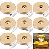 Honoson 8 Pcs Wooden LED Display Base Lighted Base