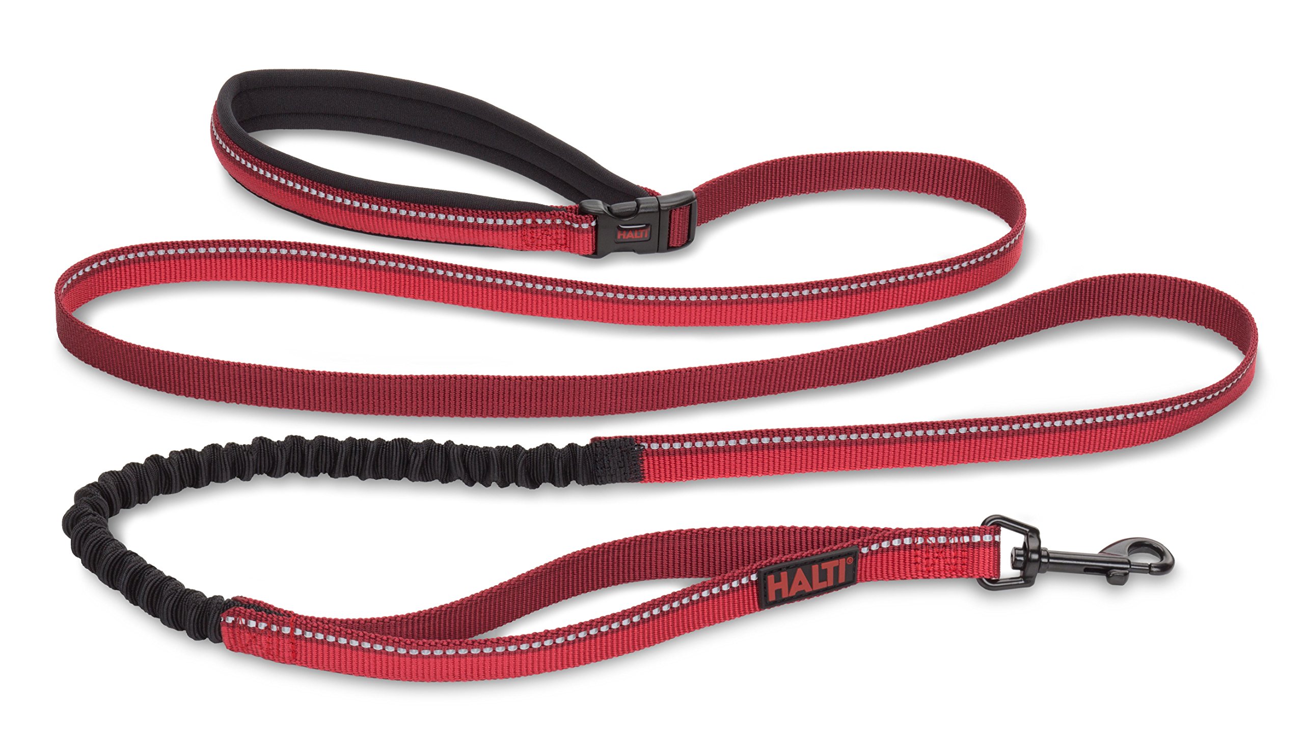 HALTI Active Lead Size Large, Red, Award-Winning Bungee Dog Lead, Shock-Absorbing Anti-Pull Dog Leash, All-in-One Neoprene Padded Belt & Lead, Perfect for Running & Training with Medium & Large Dogs