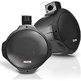 Pyle 6.5 Inch Dual Marine Speakers -2 Way IP44 Waterproof, Weather Resistant Outdoor Audio Stereo Sound System with 200 Watt Power and Poly Mica Cone and Butyl Rubber Surround -1Pair - PLMRB65 (Black)