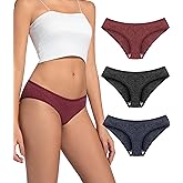 FORVEVO Merino Wool Underwear Women 3 Pack, Breathable Wooly Panties, Bikini Ladies Briefs Underwear