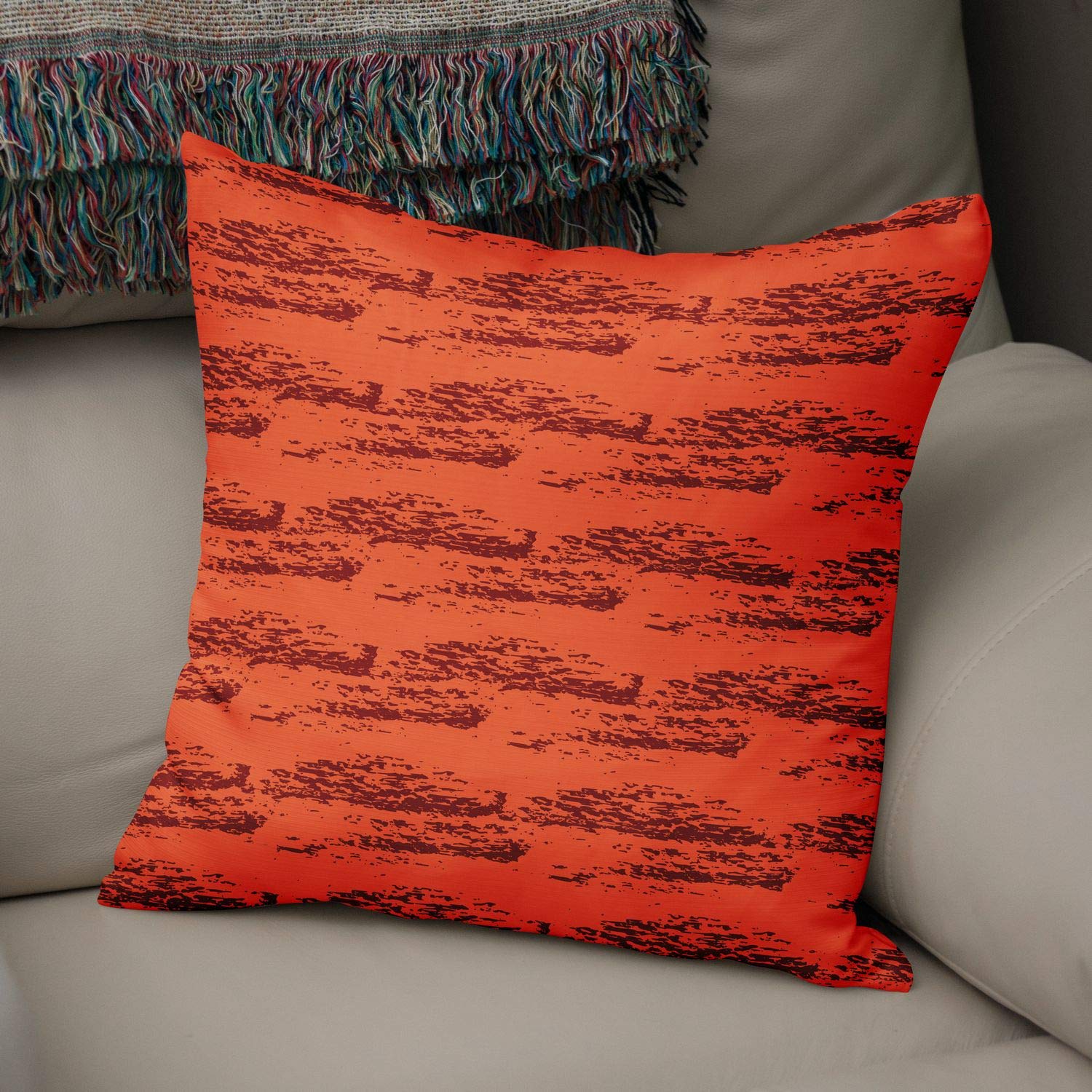 Bonamaison Decorative Cushion Cover, Polycotton, Orange, Standard