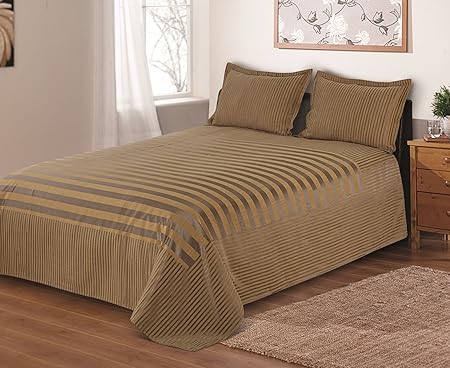 Cloth Fusion Prima Satin 300TC Bed Cover - Single (60X90),Brown