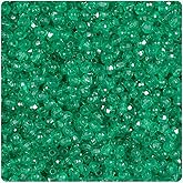 BeadTin Emerald Transparent 4mm Faceted Round Plastic Craft Beads (1350pcs)