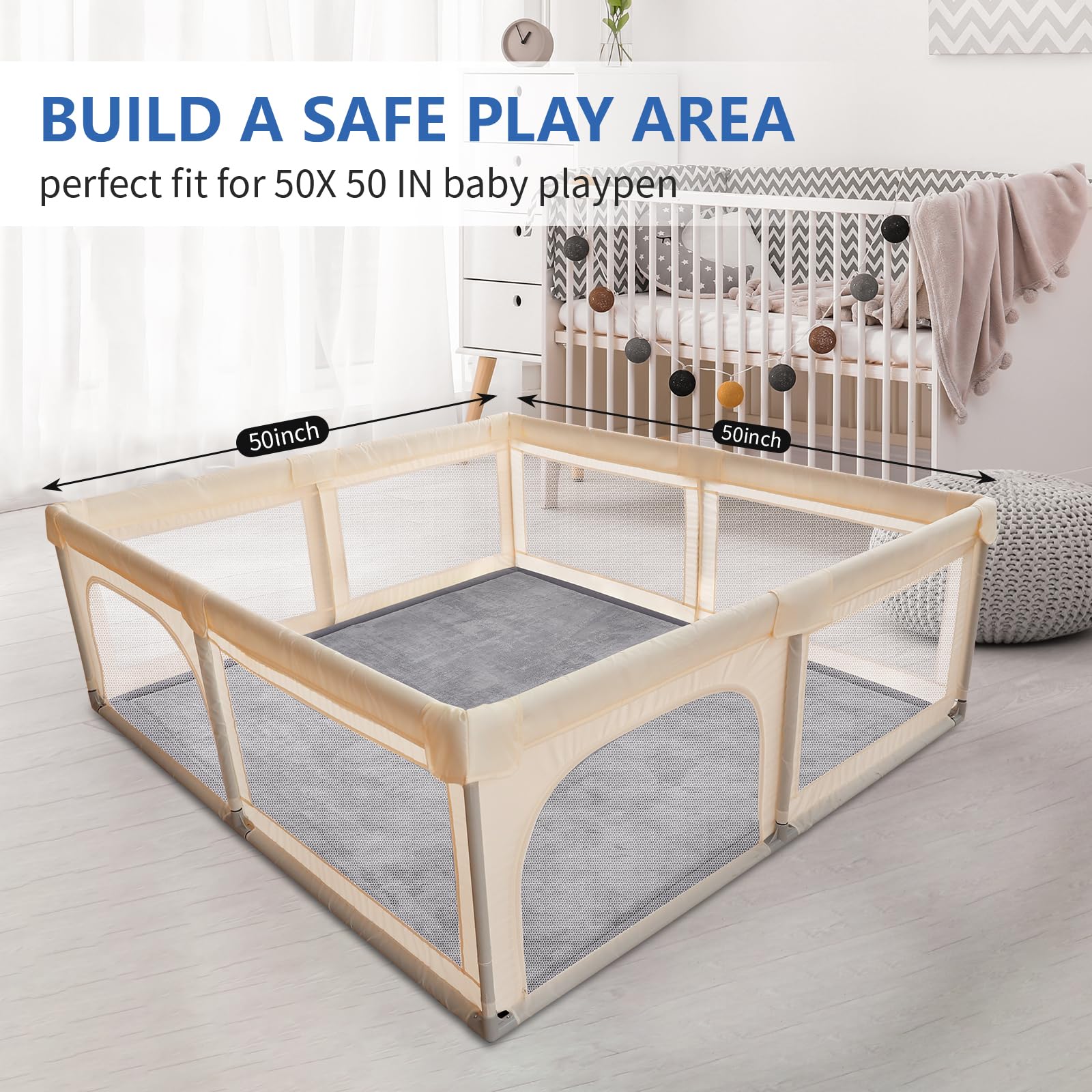 Huloo Sleep Ultra Soft Baby Play Mat for Floor,1.3