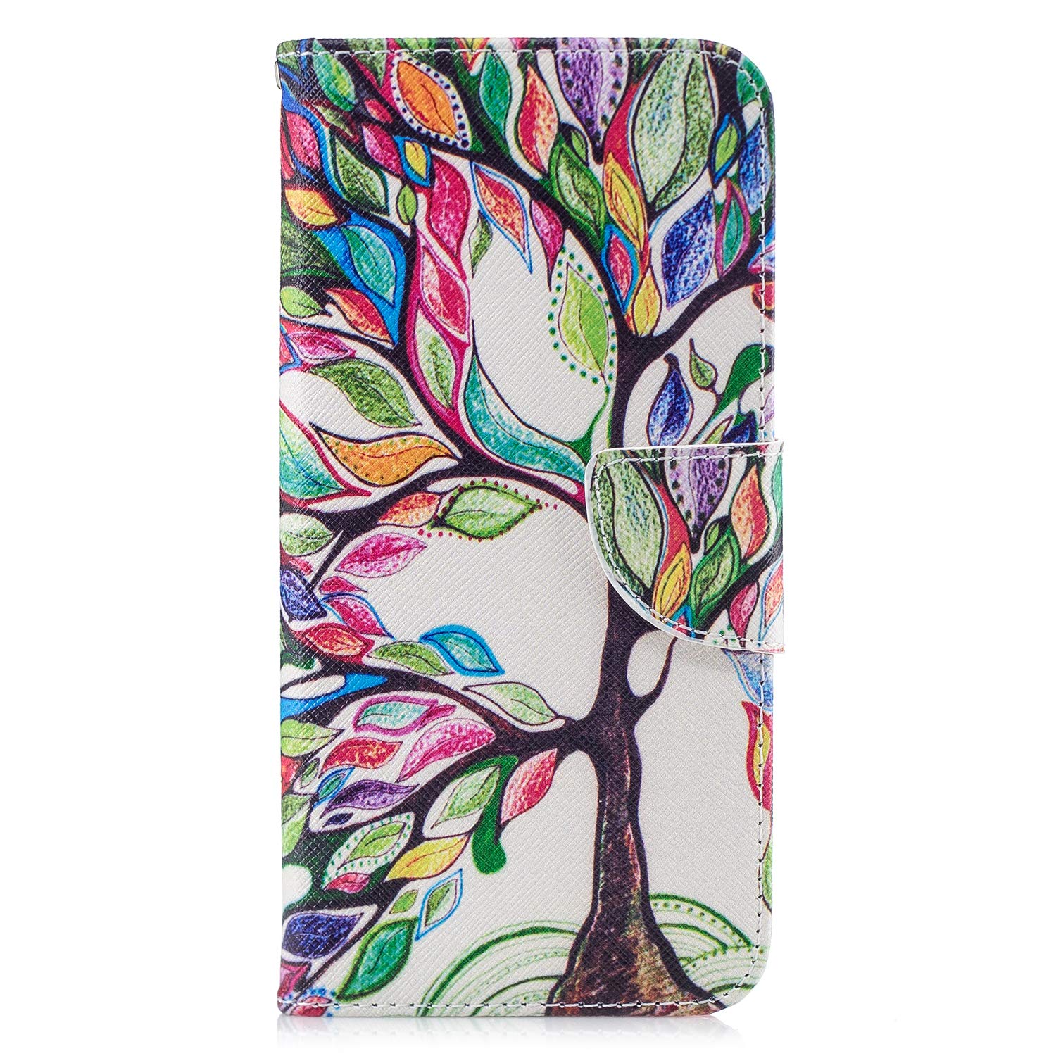 for iPhone SE 2020 Case, iPhone 7 8 Case Shockproof Slim PU Leather Flip Pouch Wallet Phone Silicone Cover with Magnetic Stand Card Holder Slot Protective Smartphone Cases The Tree of Life