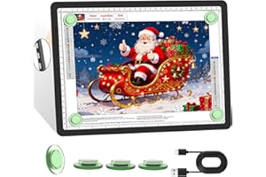 KOBAIBAN A4 Magnetic Light Box for Tracing, Rechargeable Diamond Art Light Board with Side Physical Buttons, 3 Color Light Modes Super Bright Light Pad Light Table for Drawing, Weeding Vinyl (Black)